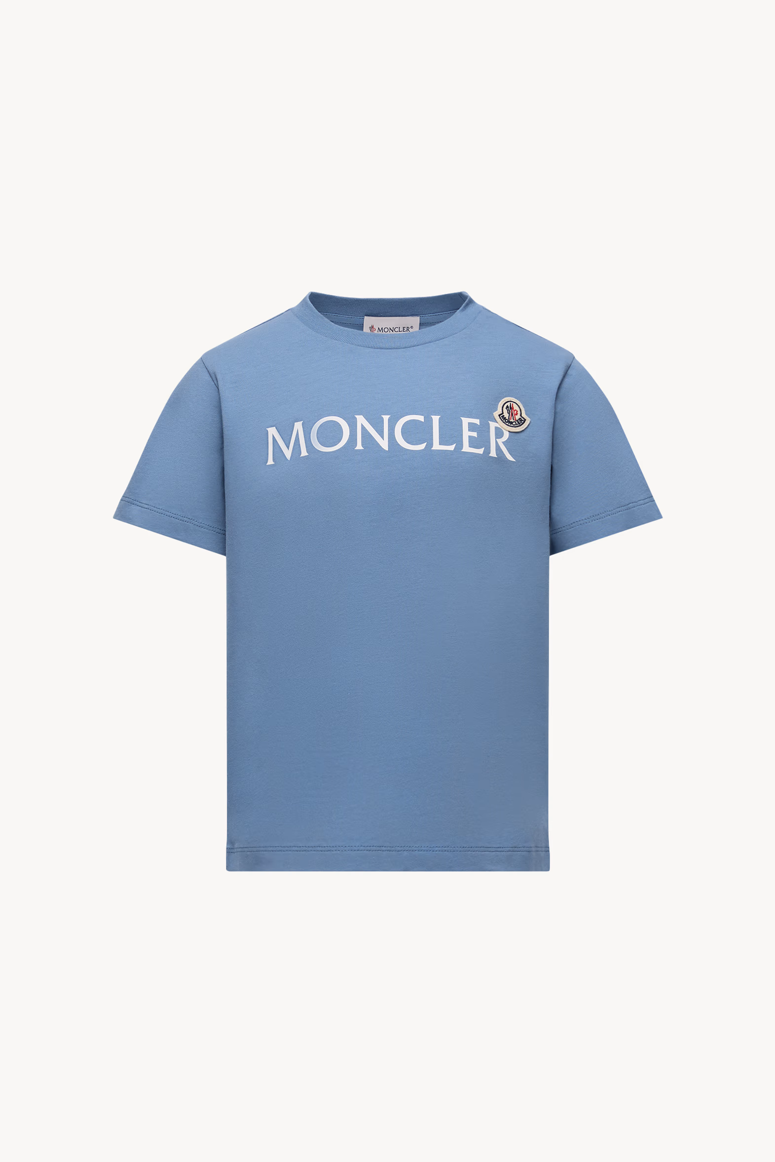 T-shirt en coton à logo Garçon Bleu Cobalt Moncler 0